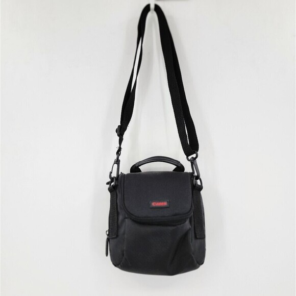 Canon Black Crossbody Small Camera Travel Sightseeing Carrying Case Bag - Picture 1 of 13